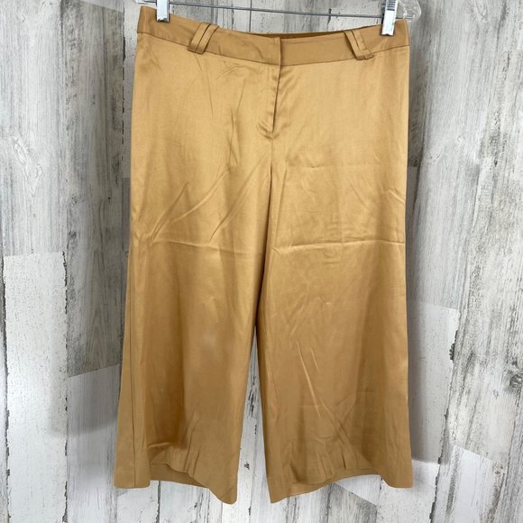 Tommy Bahama Women's Gold Silk Blend‎ Lightweight Capri Pants Sz 6 - Picture 1 of 9
